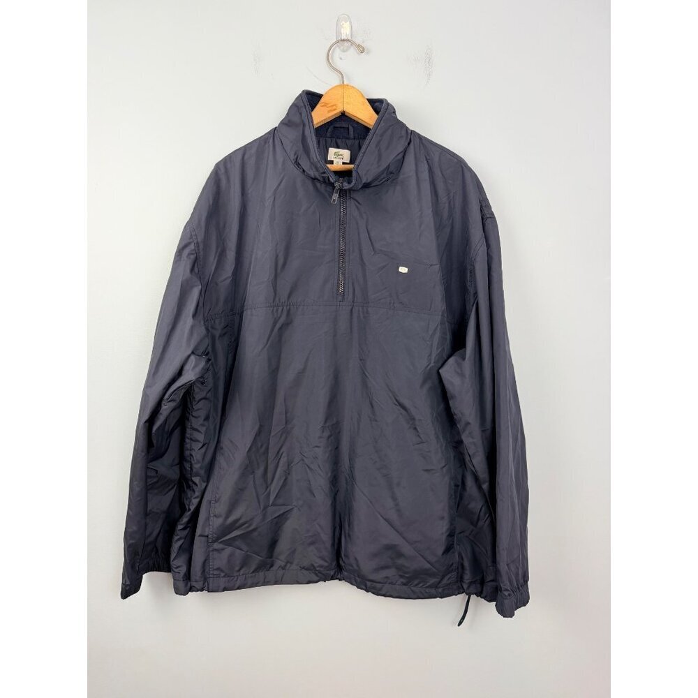 Vintage Lacoste Mens XL Navy Quarter-Zip Pullover Windbreaker Jacket Korea
